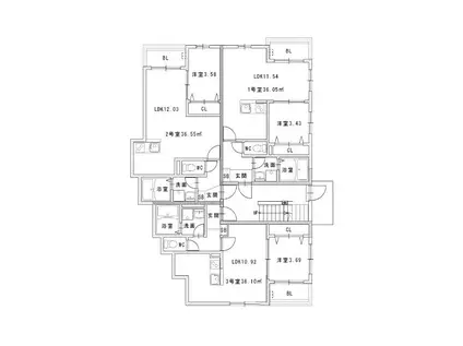 メゾンクレール南福岡駅前(1LDK/1階)の間取り写真