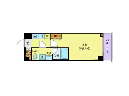 ステージグランデ竹ノ塚(1K/6階)の間取り写真