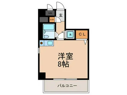 トーカンキャステール六甲道(ワンルーム/2階)の間取り写真