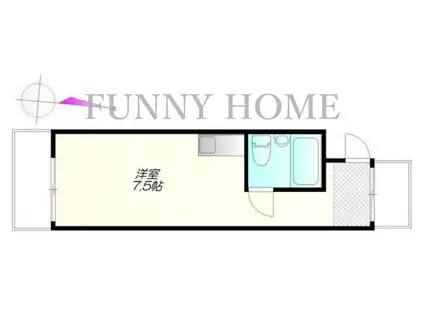 モンメゾン(ワンルーム/4階)の間取り写真