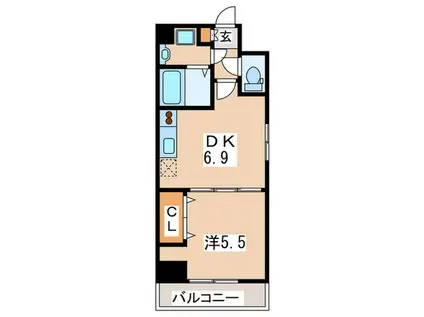 SKII(1DK/2階)の間取り写真