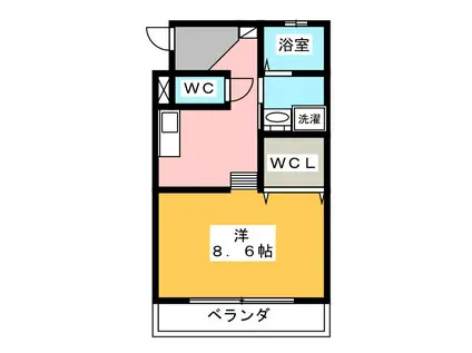 ブリッジゲート N(1K/1階)の間取り写真