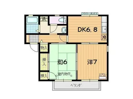 イステイト B(2DK/2階)の間取り写真