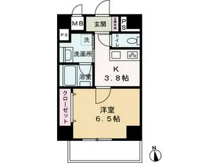 COMO PALACIO 日暮里(1K/7階)の間取り写真