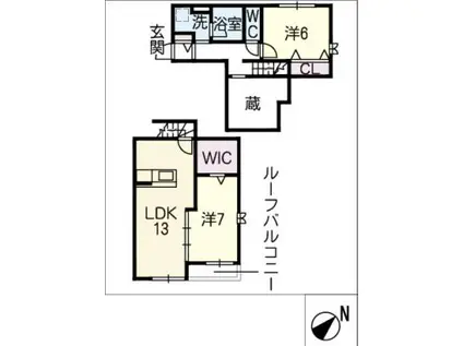 アンソレイユ(2LDK/2階)の間取り写真