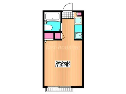 ハーベストハイム(ワンルーム/2階)の間取り写真