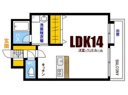 シティハイツ西霞(ワンルーム/9階)の間取り写真