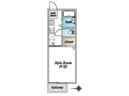 サンライズタウンK(1K/1階)の間取り写真