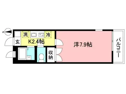 カーサ・ドミナ(1K/2階)の間取り写真