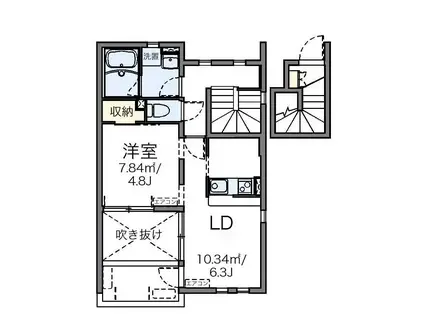 フリージア(1LDK/1階)の間取り写真