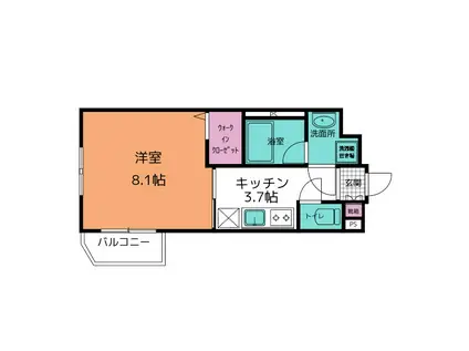 フォルシア本荘(1K/1階)の間取り写真