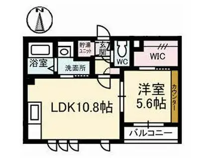 アトリエールAS(1LDK/2階)の間取り写真