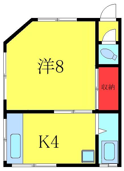 コーポまこと(1K/1階)の間取り写真