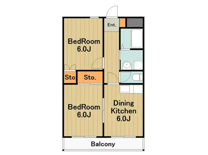 フルセイル橋本3(2DK/6階)の間取り写真