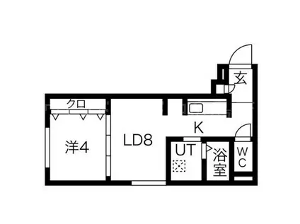 LICHTRARE東札幌(1LDK/1階)の間取り写真
