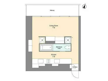 TREFORM(ワンルーム/3階)の間取り写真