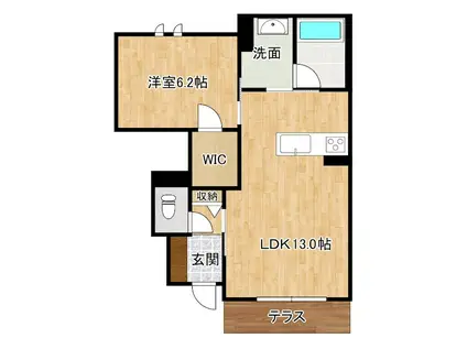 グレンディールII(1LDK/1階)の間取り写真