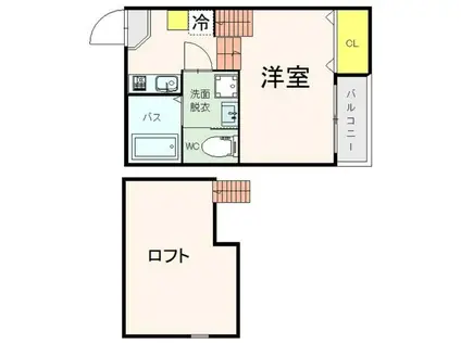 ラ・フォーレ東照宮(1K/2階)の間取り写真