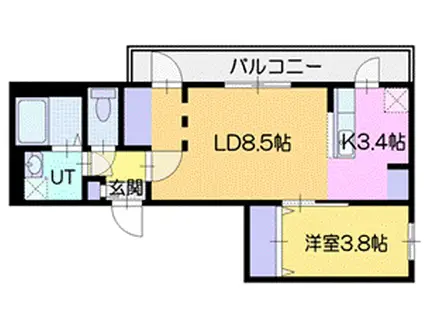 SEQUENCE新札幌(1LDK/3階)の間取り写真
