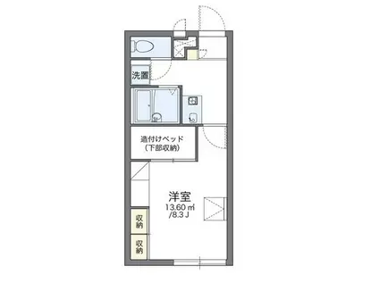 レオパレスグローリーII(1K/1階)の間取り写真