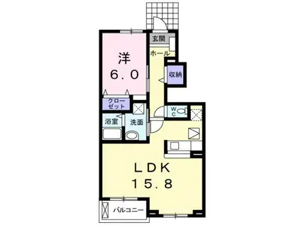 サンパティークアビテI(1LDK/1階)の間取り写真