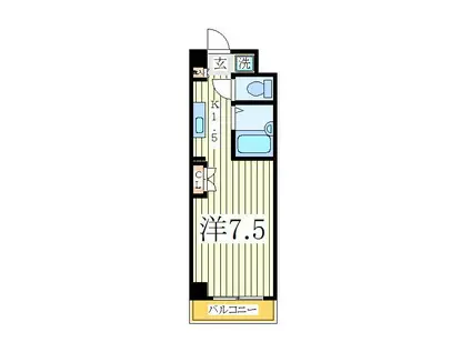 KDXレジデンス柏(1K/2階)の間取り写真