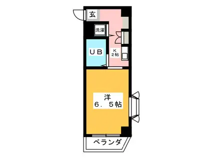 トーク能見台(ワンルーム/4階)の間取り写真