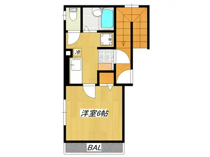 メゾンエスポワール(1K/2階)の間取り写真