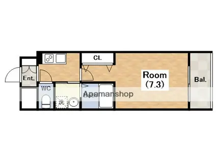 アーバンパーク田辺(1K/2階)の間取り写真