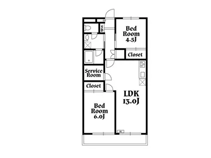 グランドール用賀B棟(2SLDK/3階)の間取り写真