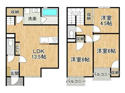 SOYO TERRACE 荒江(3LDK/1階)の間取り写真