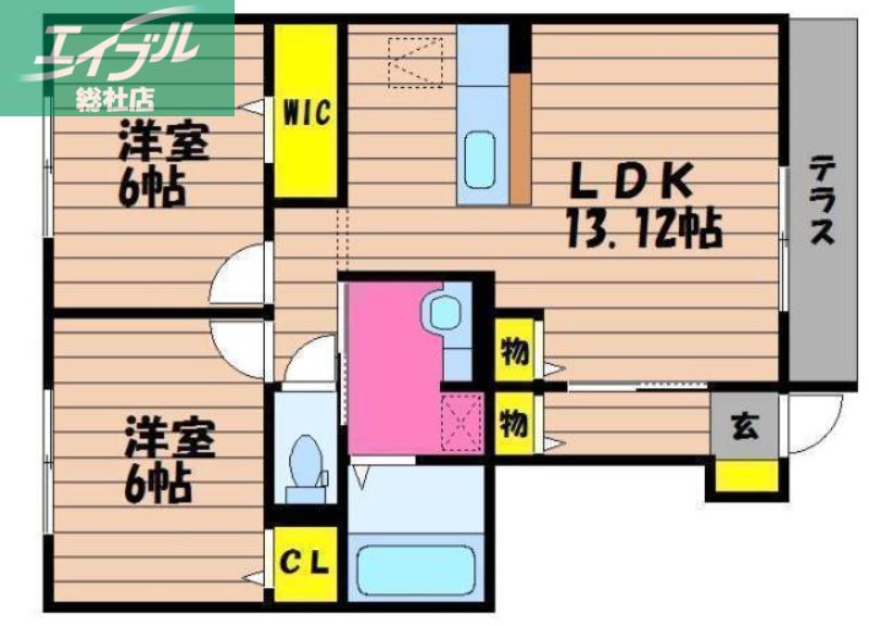 カトルセゾン(2LDK/1階)の間取り写真
