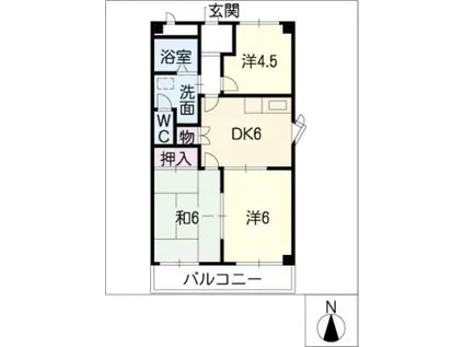ファミール21(3DK/1階)の間取り写真