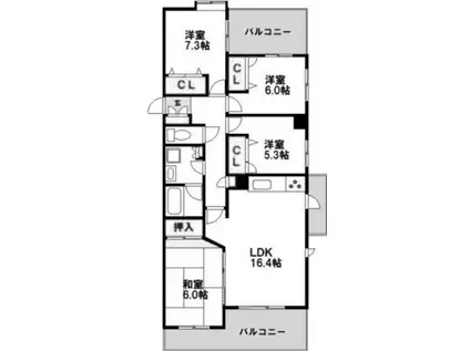 フリーリー守恒(4LDK/2階)の間取り写真