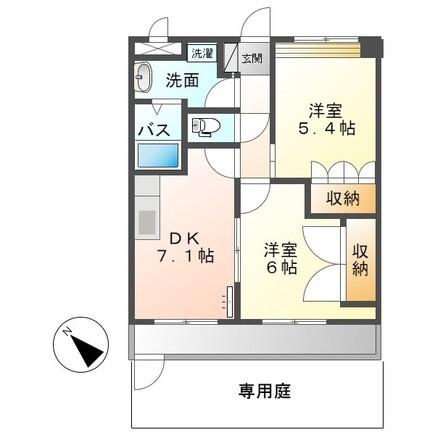 コーポアイビー(2DK/1階)の間取り写真