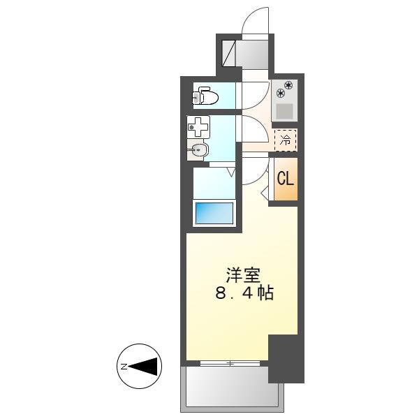 S-RESIDENCE山王(1K/13階)の間取り写真