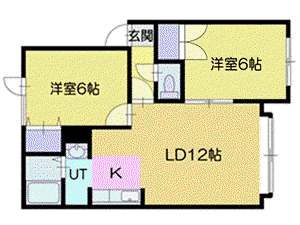 新札幌パークハイツ(2LDK/3階)の間取り写真