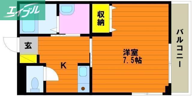 ラフィーネ内山下(1K/3階)の間取り写真