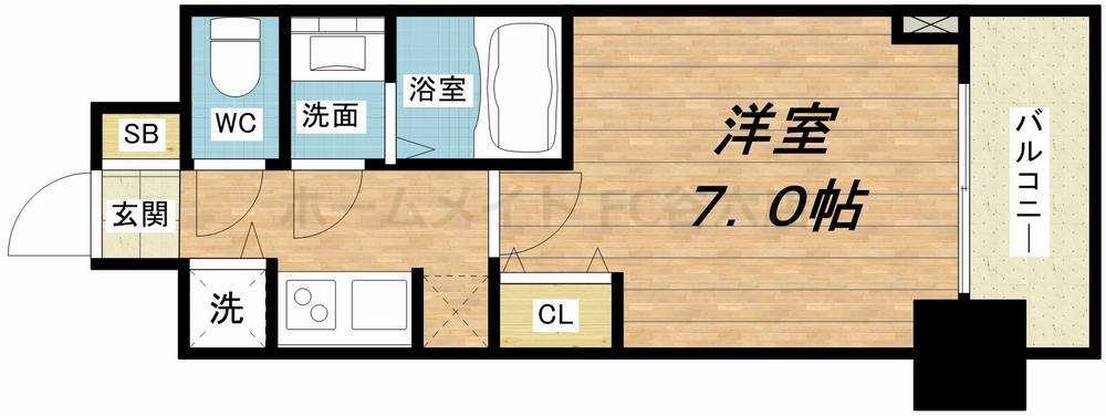 S-RESIDENCE 都島(1K/2階)の間取り写真