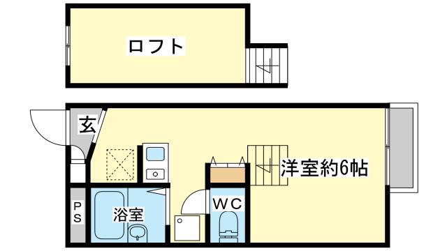 サニーフラット辻井(ワンルーム/1階)の間取り写真