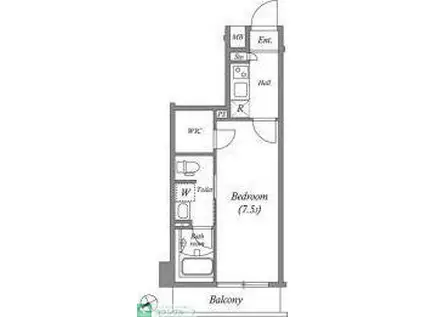 GENOVIA西高島平SKYGARDEN(1K/8階)の間取り写真