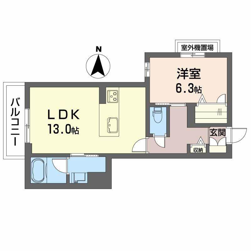 シャーメゾン生駒東新町(1LDK/3階)の間取り写真