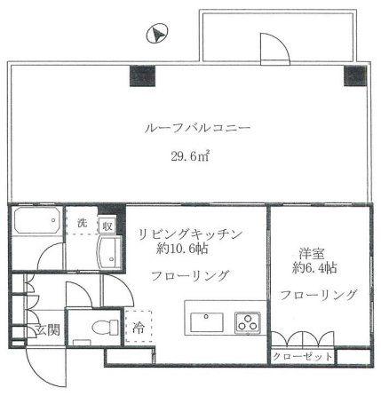 オープンレジデンシア南青山(1LDK/6階)の間取り写真