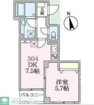 アローマ王子本町(1DK/3階)の間取り写真