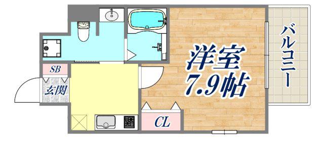 アーバングリーン兵庫ステーションフロント(1K/3階)の間取り写真