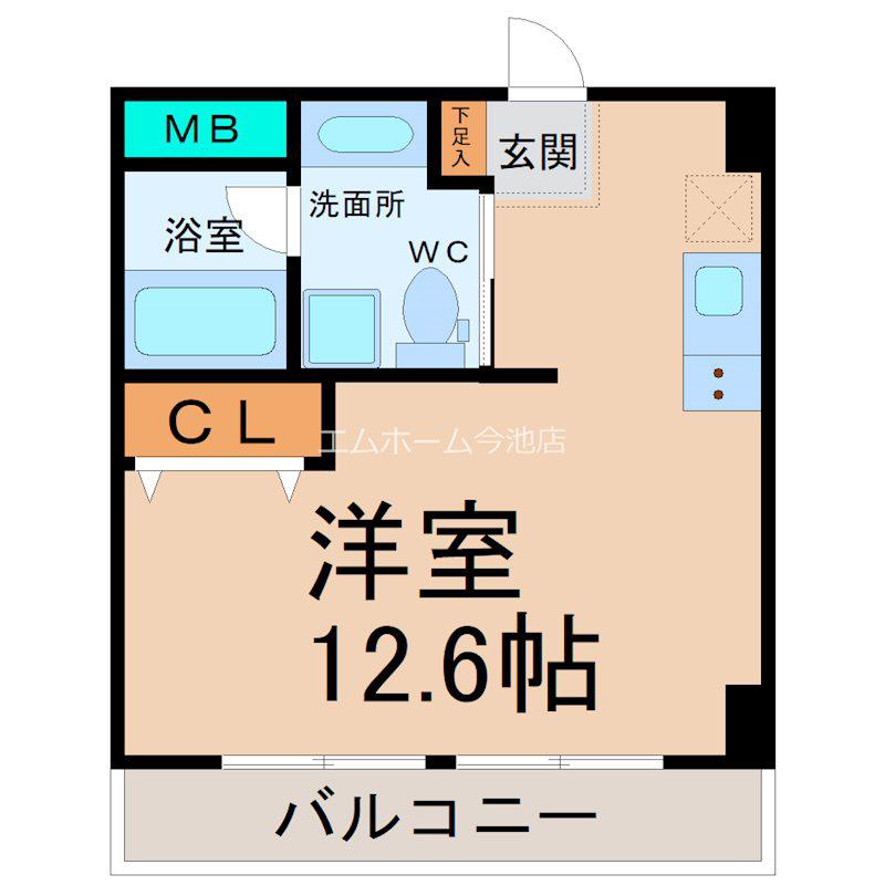 RAFFLE SHINSAKAE(ワンルーム/6階)の間取り写真