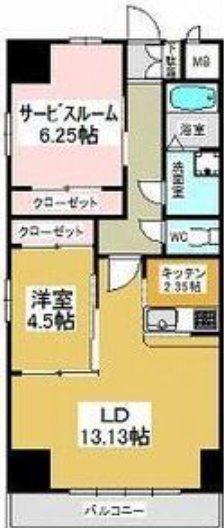 GRAN DUKE鶴舞公園(2LDK/8階)の間取り写真