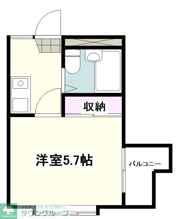 シティハイツ中央林間(1K/2階)の間取り写真