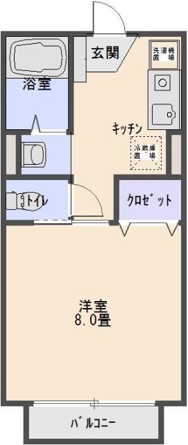プリメールスタジオ(1K/2階)の間取り写真