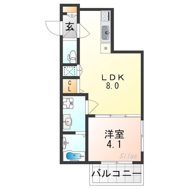 CASA DEL SOL II(1LDK/3階)の間取り写真